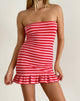 Bild von Tav Midi-Jersey-Kleid in Rosa und Rot gestreift