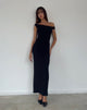 Bild von Tehyun Maxikleid in Rippe Schwarz