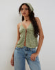 Bild von Tezza Tie Front Cami Top in Ditsy Floral Grün