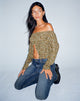 Bild von THENA TOP GRUNGEY FLORAL KHAKI