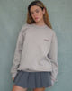 Image of Tillie Sweatshirt in Pilz mit brauner Motel-Stickerei