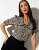 Image of Tucci Top in Spring Fling Floral Schwarz