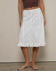 Image of Tausi Plissierter Midirock aus Leinen in Off White