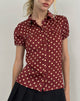 Bild von Ulsan Fitted Shirt in Rot mit Polka-Print
