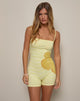 Image of Umeko Jumpsuit aus gestreiftem Blumenmuster Buttermilch