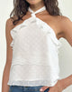 Image of Uran Neckholder-Top aus Dobby Chiffon Spitze Weiß