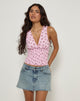 Bild von Valisa Plunge Top in Floral Romance Pink