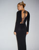 Bild von Varna Langärmeliges Maxikleid in Schwarz
