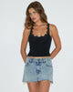 Image of Veira Daisy Applique Top in Schwarz