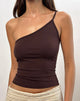 Image of Vey One Shoulder Basic Top in Bitter Chocolate