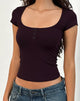 Image of Vibian Kurzarm-Top in Oxblood