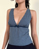 Image of Vishata Top in Mini Gingham Dunkelblau
