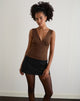 Image von Vishata Top in Wildleder Braun