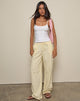 Image of Wasic Weite Leinenhose in Lemon