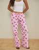 Image of Wasic Weite Leinenhose aus Popeline Swirl Pink