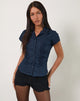 Bild von Wilmot Bluse aus marineblauem Popeline