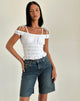 Bild von Xavan Bardot Tie Shoulder Top in Weiß