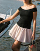 Bild von Yael Minikleid aus Lycra Leinen Schwarz und Ecru