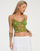Bild von Yenika Cami Top in Moosgrün Custard Daisy Embro