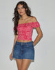 Bild von Yokai Bardot Top in Retro Paisley Pink