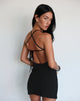 Image of Yorozu Minikleid mit Krawattenrücken in Schwarz
