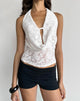 Image of Yukari Plunge Top aus Jacquard-Strick Weiß