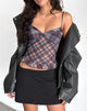 Image of Zeina Cami Top in Diagonalkaro Navy