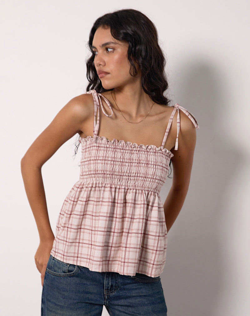 Zerah Top in Basic Schottenkaro Rosa