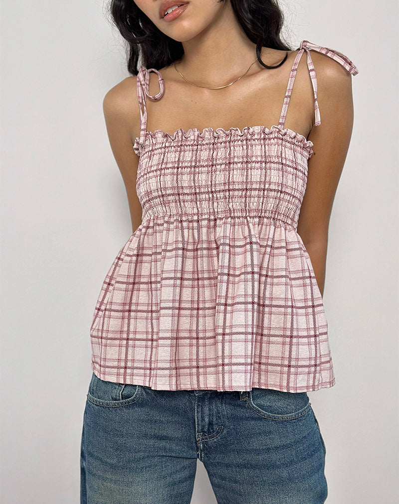 Zerah Top in Basic Schottenkaro Rosa