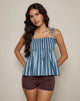 Bild von Zerah Top aus Popeline Formal Stripe Navy