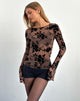 Bild von Zerlin Top in Floral Flock Braun