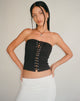 Bild von Ziggy Lace Front Bandeau Top in Schwarz