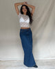 Bild von Low Rise Denim Maxirock in Mid Blue Used