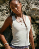 Image of Zeta Vest Top in Gelb mit marineblauem Innenfutter