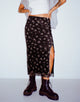 IMAGE OF Rindai Midirock in Femme Floral Schwarz und Gold