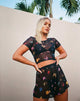 Bild von Tiney Crop Top Tee in Mesh Black Butterfly