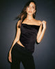 Sipin Top in Satin Schwarz