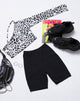 Image of Nure Crop Top in Mono Animal Grau und Weiß