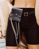 Bild von Bike Short in Samt Sheer Stripe Schwarz X Princess Polly