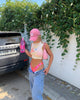 Image of Motel X Barbara Kristoffersen Gimon Crop Top in Buttercream Weglaufen