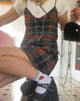 Image of Sanna Slip Dress in Karo Rot Grün Gelb und Schwarz