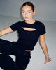 Morsche Cut Out Crop Top in Schwarz