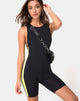 Bild von Acashi Unitard in Schwarz mit limonenfarbenen Seitenstreifen