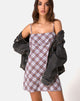 Image of Andin Slip Dress in Grunge Check Lila