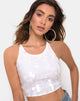 Image of Anery Crop Top aus durchsichtigem Paillettenstoff
