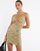 Bild von MOTEL X JACQUIE Anja Bodycon Kleid in Mix Space Dye Multi Farbe