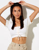 Bild von Anjali Crop Top in Rippe Elfenbein
