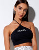 Bild von April Crop Top in Schwarz Engel in Weiß