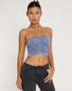 Bild von Asti Bandeau Crop Top in Frosty Blue