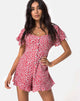 Bild von Bae Playsuit in Ditsy Rose Rot und Silber
